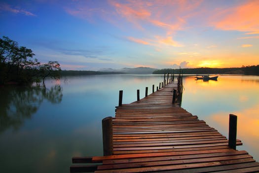 dock at sunset