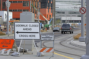 roads signs with detour