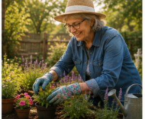 Hilda in the garden